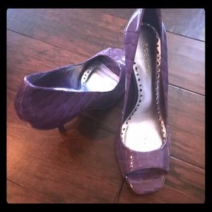 BCBG Purple Open-toe heels 9 1/2. Worn once. $40